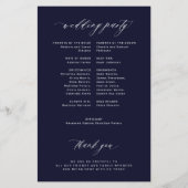 Budget eenvoudige donkere marine witte bruiloft pr flyer (Achterkant)