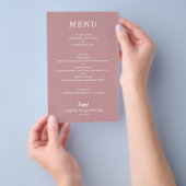 Budget Eenvoudige Dusty Roos Wedding Menu (Hand)