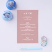 Budget Eenvoudige Dusty Roos Wedding Menu (Enkel)