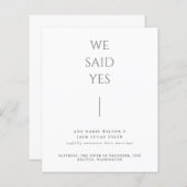 Budget Eenvoudige elegante bruiloft aankondiging (Voorkant / Achterkant)