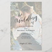 Budget eenvoudige elegante foto bruiloft uitnodigi flyer (Voorkant)