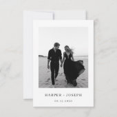 Budget Eenvoudige Elegante Foto Huwelijk Save The  Save The Date (Achterkant)