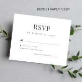 Budget eenvoudige elegante moderne bruiloft rsvp F Flyer