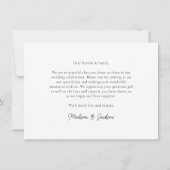 Budget Eenvoudige Elegante Moderne Huwelijksfoto Bedankkaart (Achterkant)