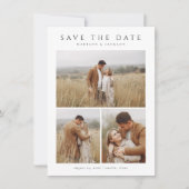 Budget Eenvoudige Elegante Moderne Vier Foto Save The Date (Voorkant)