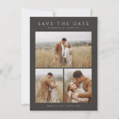 Budget Eenvoudige Elegante Moderne Vier Foto Save The Date (Voorkant)