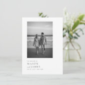 Budget Eenvoudige Elegante QR Code Fotobruiloft Kaart (Staand voorkant)