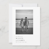 Budget Eenvoudige Elegante QR Code Fotobruiloft Kaart (Voorkant)