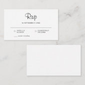 BUDGET Eenvoudige elegante Rustic RSVP Weddenschap Notitiekaartje (Voorkant / Achterkant)