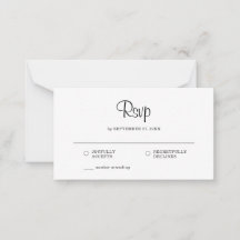 BUDGET Eenvoudige elegante Rustic RSVP Weddenschap