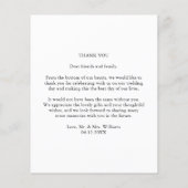 Budget Eenvoudige Elegante Trouwfoto Dank u kaart (Achterkant)