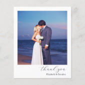 Budget Eenvoudige Elegante Trouwfoto Dank u kaart (Voorkant)