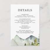 BUDGET Eenvoudige Forest Mountains Bruiloft Detail Informatiekaartje (Voorkant)