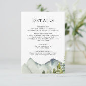 BUDGET Eenvoudige Forest Mountains Bruiloft Detail Informatiekaartje (Staand voorkant)