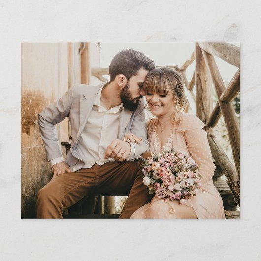 Budget Eenvoudige Foto Bruiloft Elegant Dank u Kaa (Achterkant)