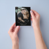 Budget eenvoudige foto elegante bruiloft bespaar d flyer (Hand)