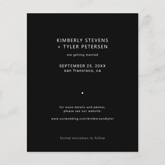 Budget eenvoudige foto elegante bruiloft bespaar d flyer (Achterkant)