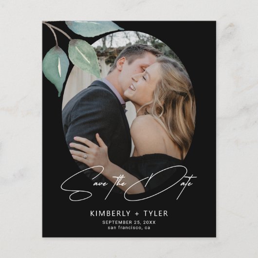 Budget eenvoudige foto elegante bruiloft bespaar d flyer (Voorkant)