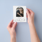 Budget eenvoudige foto elegante bruiloft bespaar d flyer (Hand)