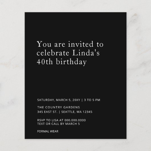 Budget Eenvoudige Foto elk jaar Uitnodiging op ver (Voorkant)