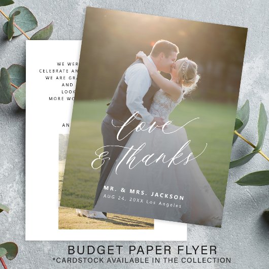Budget eenvoudige foto liefde en bedankt script br flyer