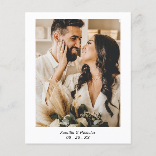 Budget Eenvoudige Foto Monogram Huwelijk Dank u (Achterkant)