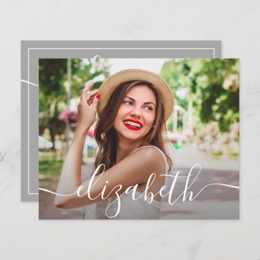 Budget Eenvoudige Fotogradatie-uitnodigingen (Voorkant / Achterkant)