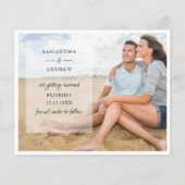 Budget Eenvoudige Fotohuwelijksaankondiging (Achterkant)