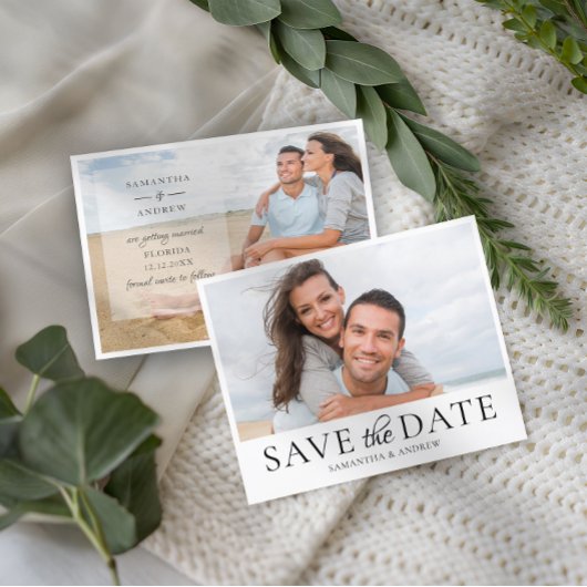 Budget Eenvoudige Fotohuwelijksaankondiging