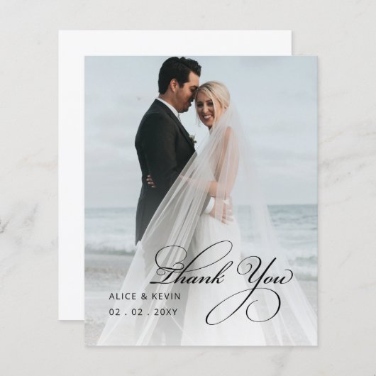 Budget Eenvoudige handgeschreven foto Weddenschap  (Voorkant / Achterkant)