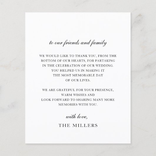 Budget Eenvoudige handgeschreven foto Weddenschap  (Achterkant)