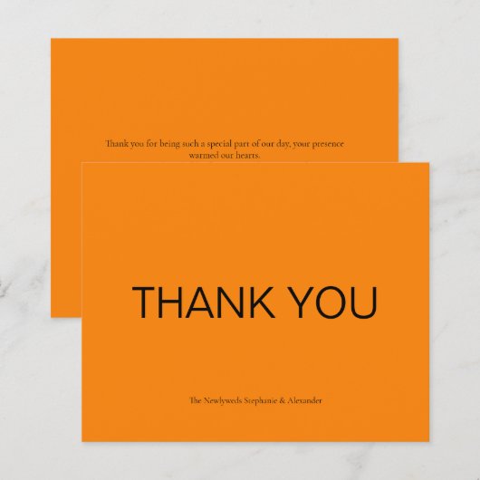 Budget Eenvoudige herfst Oranje Hartelijk dank (Voorkant / Achterkant)