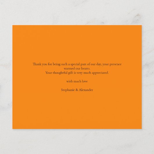 Budget Eenvoudige herfst Oranje Hartelijk dank (Achterkant)