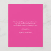 Budget Eenvoudige Hot Pink Custom Dank u kaart (Achterkant)