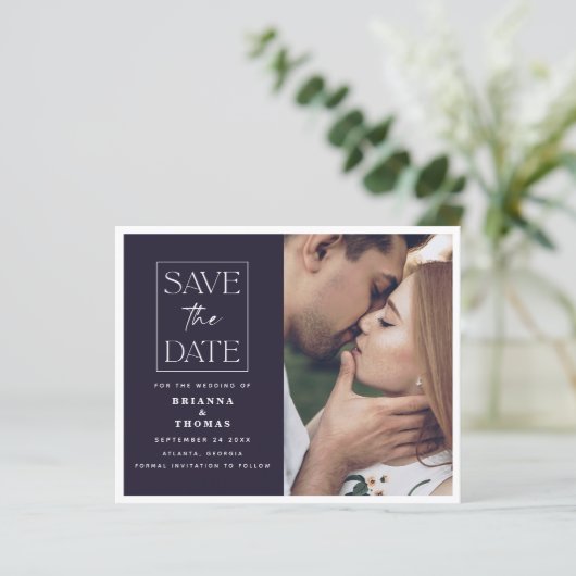 Budget Eenvoudige klassieke foto bruiloft Save the (Staand voorkant)