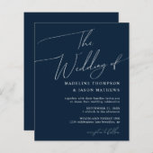 BUDGET Eenvoudige marine blauw Script De bruiloft (Voorkant / Achterkant)