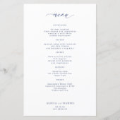 Budget eenvoudige marine typografie bruiloft menu (Voorkant)
