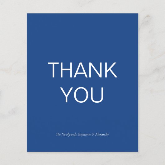 Budget Eenvoudige Mid Blue Custom Dank u kaart (Voorkant)