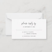 Budget Eenvoudige minimalistische Boheemse RSVP br Notitiekaartje (Voorkant)