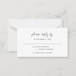Budget Eenvoudige minimalistische Boheemse RSVP br Notitiekaartje