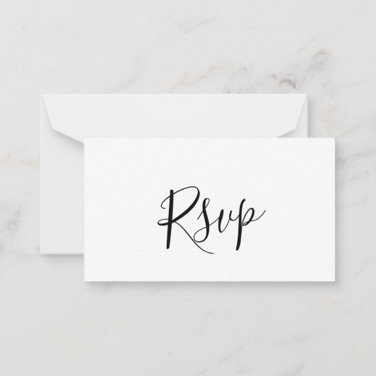 Budget Eenvoudige minimalistische Boheemse RSVP br Notitiekaartje (Achterkant)
