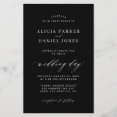 Budget eenvoudige minimalistische zwarte bruiloft  flyer (Voorkant)