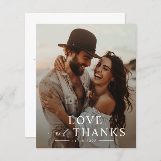 Budget Eenvoudige Moderne Foto Bruiloft Dank u Kaa (Voorkant / Achterkant)