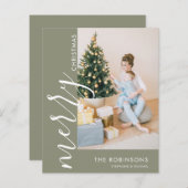 Budget Eenvoudige Moderne Foto Vrolijk Kerstfeest (Voorkant / Achterkant)