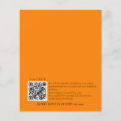 Budget Eenvoudige najaarse Oranje bruiloft QR Code (Achterkant)