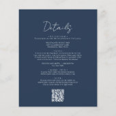 BUDGET Eenvoudige Navy Blauwe Script QR Code Trouw (Achterkant)