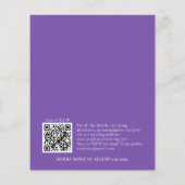 Budget Eenvoudige Paarse QR Wedding Party nodigt u (Achterkant)