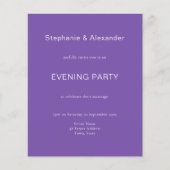 Budget Eenvoudige Paarse QR Wedding Party nodigt u (Voorkant)