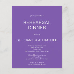 Budget Eenvoudige Paarse repetitie Uitnodiging