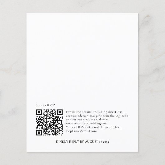 Budget Eenvoudige QR Code Black White Weduwen Uitn (Achterkant)